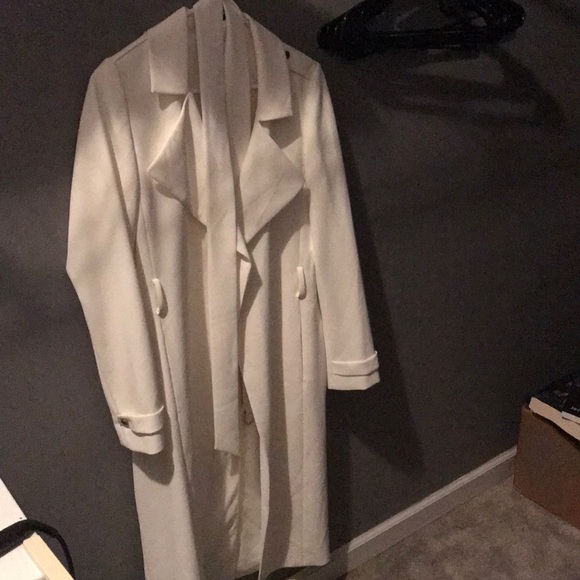 White House Black Market: White mid calf jacket - Picture 2 of 6